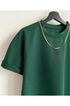 Erkek %100 Pamuk Unisex Siyah Oversize Bisiklet Yaka Tişört- Yeşil