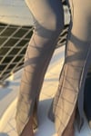 Fitilli Ispanyol Paça Ve Yırtmaçlı Tayt Pantalon