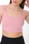 Kadın Askılı Fitilli Crop Örme Bluz