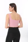 Kadın Askılı Fitilli Crop Örme Bluz