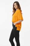 Kadın Basic Oversize Kısa Kollu T-Shirt- Turuncu