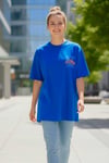 Kadın Basklı Oversize Rahat Kullanıma Uygun T-Shirt-Saks