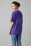 Kadın Basklı Oversize Rahat Kullanıma Uygun T-Shirt-Mor