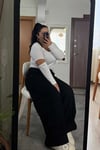 Kadın Büyük Beden Baggy Jean Pantolon- Siyah
