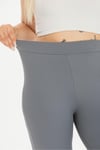 Kadın Büyük Beden Füme Fitilli İspanyol Paça Pantolon Tayt