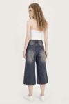 Kadın Denim Bermuda Şort- Koyu Gri