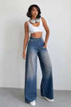 Kadın Ekstra Baggy Jean Pantolon- Soluk Mavi