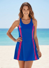 Kadın Elbise Mayo-etekli Şortlu Mayo Swimsuit Tesettür-Saks-Pembe