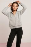 Kadın Kapüşonlu Fermuarlı 3 Üç Iplik Polar Oversize Salaş Sweatshirt