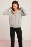 Kadın Kapüşonlu Fermuarlı 3 Üç Iplik Polar Oversize Salaş Sweatshirt