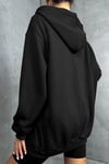 Kadın Kapüşonlu Fermuarlı 3 Üç Iplik Polar Oversize Salaş Sweatshirt