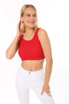 Kadın Kırmızı Kaşkorse Crop Top