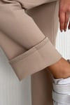 Kadın Modal Kumas Fitilli Sardonlu Kıslık Pantolon-  Bej