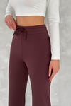Kadın Modal Kumas Fitilli Sardonlu Kıslık Pantolon-Bordo