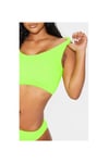 Kadın Neon Yeşili Yüksek Belli Özel Bikini Takımı