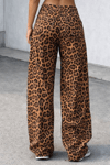 Kadın Palazzo Jean Pantolon- Leopar