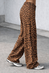 Kadın Palazzo Jean Pantolon- Leopar