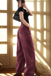 Kadın Retro Jean Pantolon- Bordo