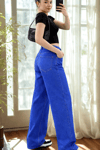 Kadın Retro Jean Pantolon- Saks Mavi