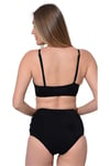 Kadın Siyah Bağcıklı Tül Detaylı Yüksek Bel Bikini Takımı