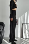 KADIN SİYAH ÇELİK PALAZZO PANTALON