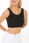 Kadın Siyah Kaşkorse Crop Top