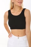 Kadın Siyah Kaşkorse Crop Top