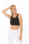 Kadın Siyah Kaşkorse Crop Top