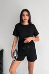 Kadın Şortlu Takım Modal Kumaş Şortlu Takım Tavşan Nakışlı