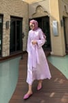 Kadın Yandan Çapraz Bağlamalı Elbise - Pembe