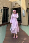 Kadın Yandan Çapraz Bağlamalı Elbise - Pembe