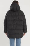 Oversize Kapşonlu Şişme Mont Siyah