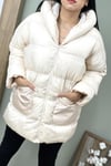 Oversize Şişme Mont Uzun Kalın su geçirmez Standart Beden Uyumlu bedenler 38-40-42-44)