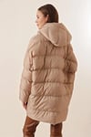 Oversize Şişme Mont Uzun Kalın su geçirmez Standart Beden Uyumlu bedenler 38-40-42-44)