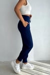 Paça Pileli Modal Kumaş Rahat Kalıp Pantolon-İndigo