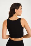 Siyah Fitilli Kadın Crop Bluz