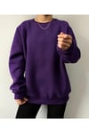 Sweatshirt Mor Unisex Oversize 3 Iplik Şardonlu