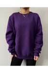 Sweatshirt Mor Unisex Oversize 3 Iplik Şardonlu