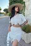 Triko Crop Etek İkili Takım