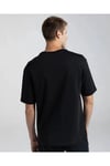 tshirt Oversize Unisex Pamuklu Bisiklet Yaka-Siyah