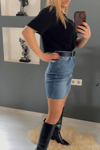 Asimetrik Jean Mini Etek
