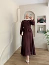 Almond Omuzdan Bağcık Detaylı Etekli Takım