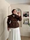 Arden Geniş Yaka Fırfır Detay Trenç