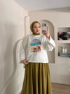 Beach Baskılı Oversize Bluz