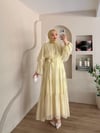 Bellura Pelerin Yaka Detaylı Çizgi Desen Elbise