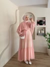 Bellura Pelerin Yaka Detaylı Çizgi Desen Elbise