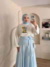 Churchill Baskılı Oversize Bluz