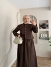 Crop Ceket Etekli Takım