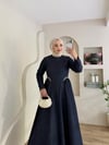 Elora Taş Detay Pileli Kot Elbise
