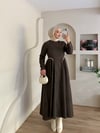 Elora Taş Detay Pileli Kot Elbise